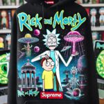 rick and morty supreme hoodie black