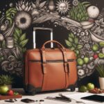 vegan leather rolling laptop bag