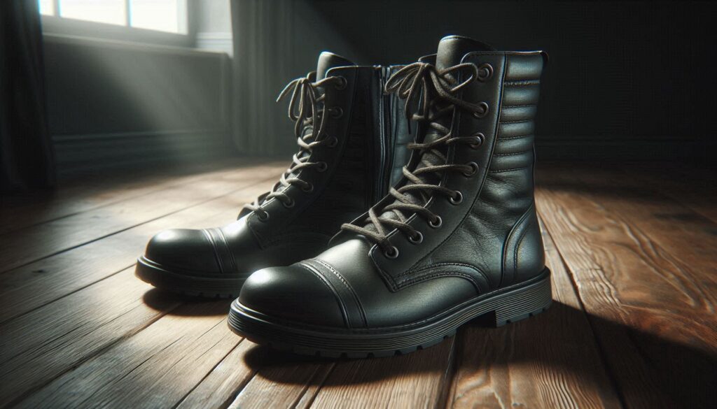 dark combat boots