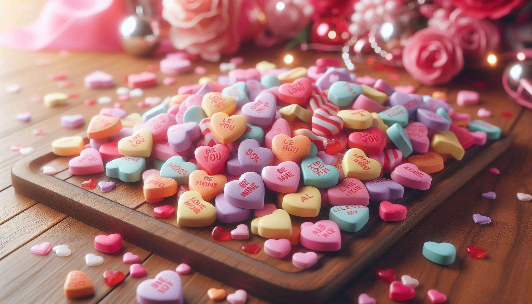 candy hearts for Valentine's Day